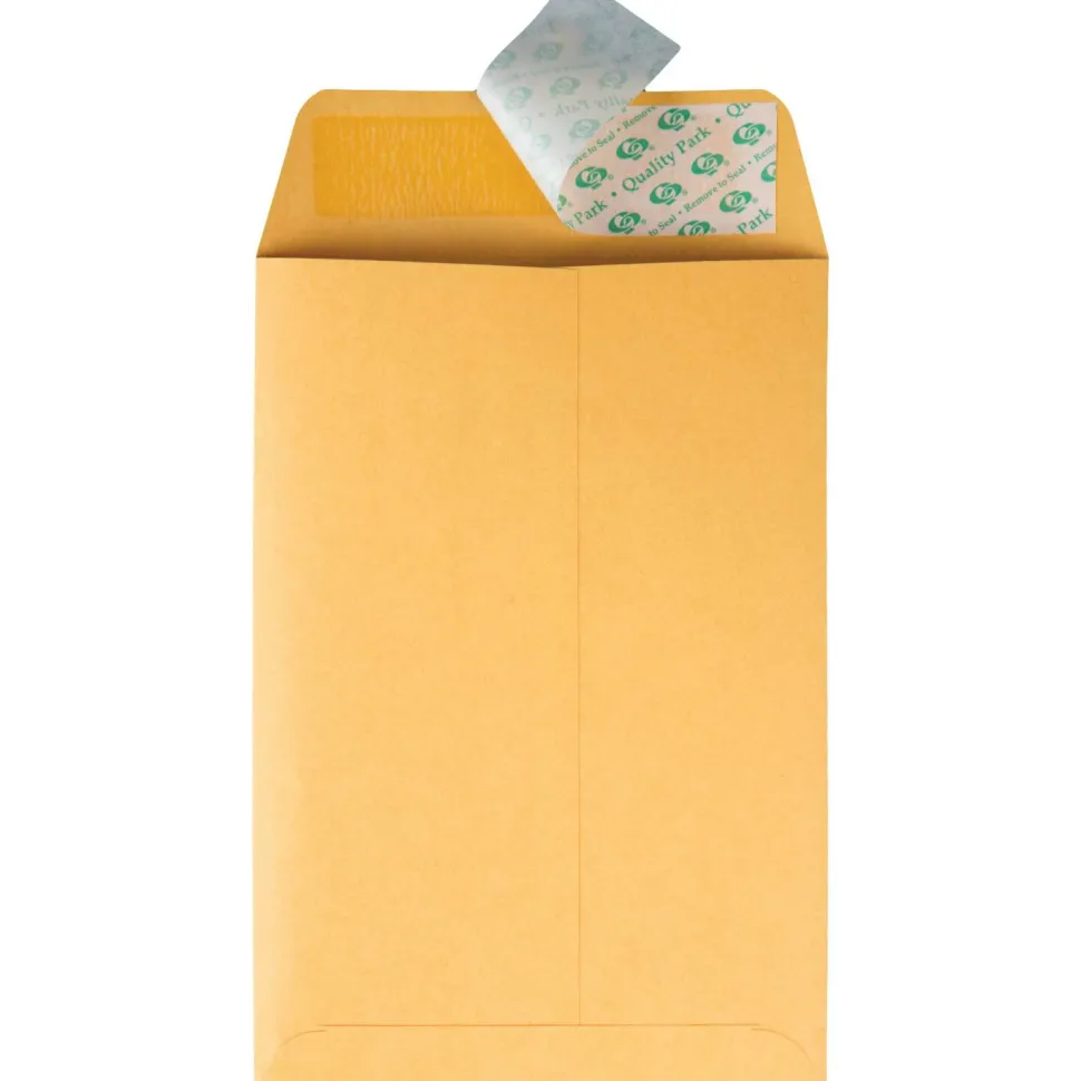 Quality Park Redi-Strip Catalog Envelopes, 6" x 9", Self-Adhesive, Brown Kraft, Box Of 100
