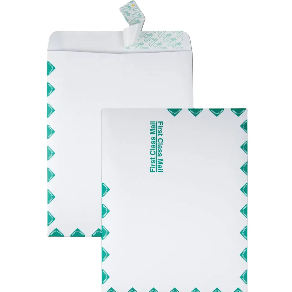 Quality Park Redi-Strip Catalog Envelopes, First Class, 10" x 13", Self-Sealing, White, Box Of 100