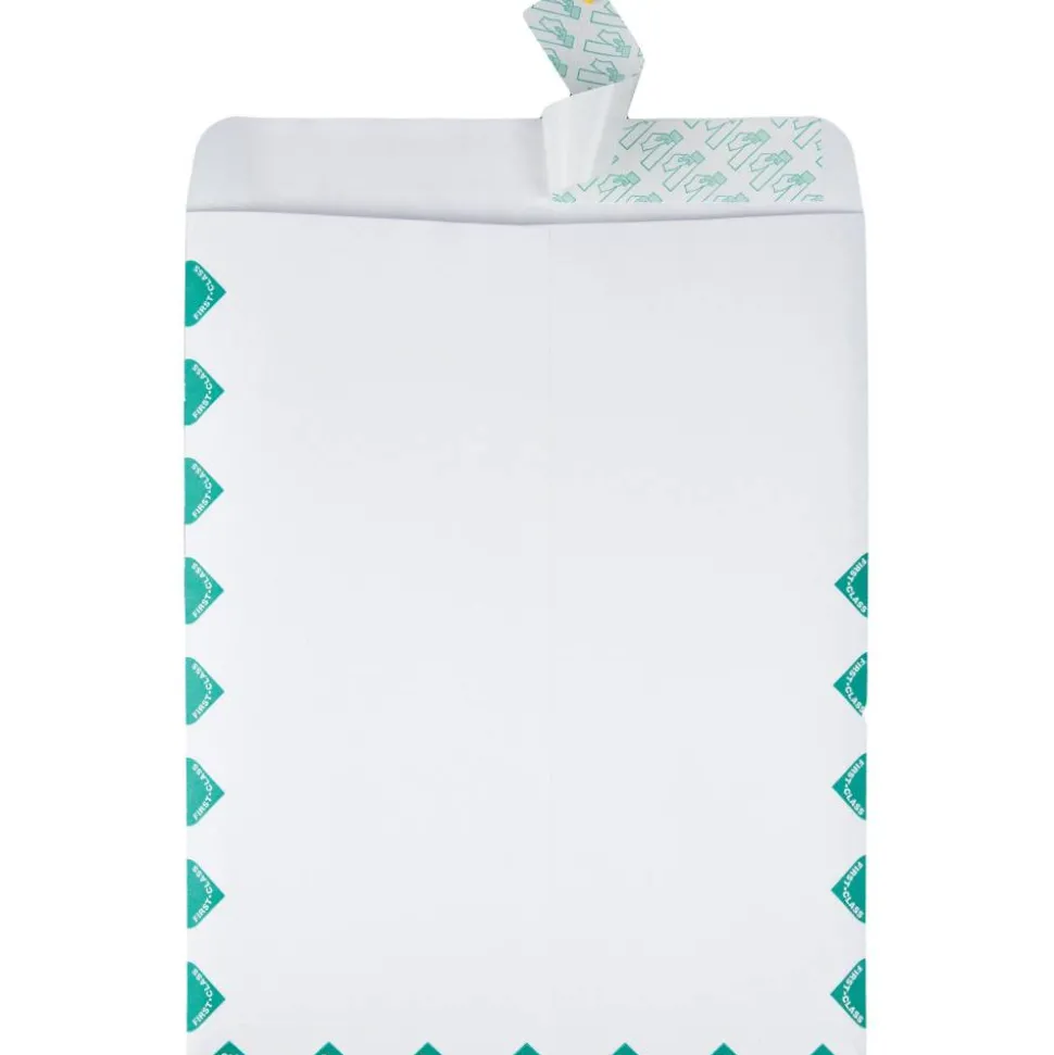Quality Park Redi-Strip Catalog Envelopes, First Class, 10" x 13", Self-Sealing, White, Box Of 100