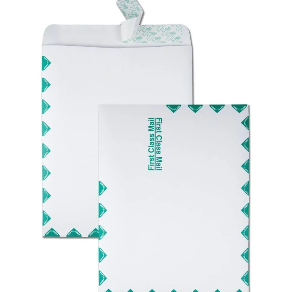 Quality Park Redi-Strip Catalog Envelopes, First Class, 10" x 13", Self-Sealing, White, Box Of 100
