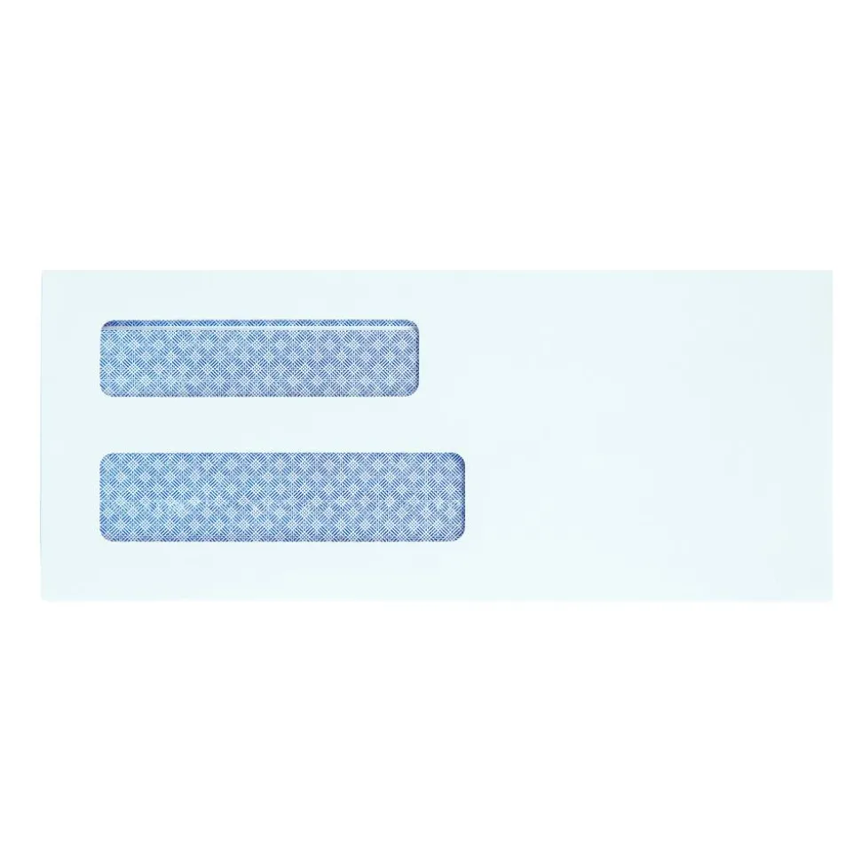 Quality Park #8 Reveal-N-Seal Business Security Double-Window Envelopes, Left Windows (Top/Bottom), White, Box Of 500