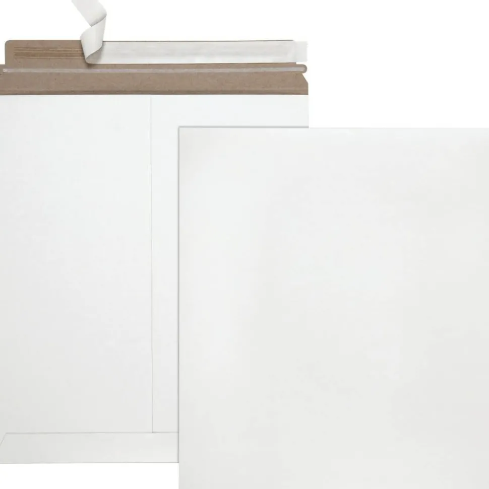 Quality Park Sturdy Fiberboard Photo Mailers - Board - 6" Width x 8" Length - Self-sealing - Fiberboard - 25 / Box - White