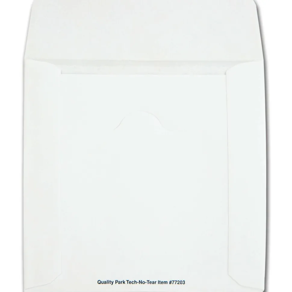 Quality Park Tech-No-Tear CD/DVD Sleeves, White, Pack Of 100