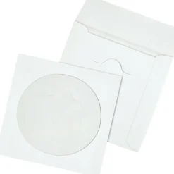 Quality Park Tech-No-Tear CD/DVD Sleeves, White, Pack Of 100