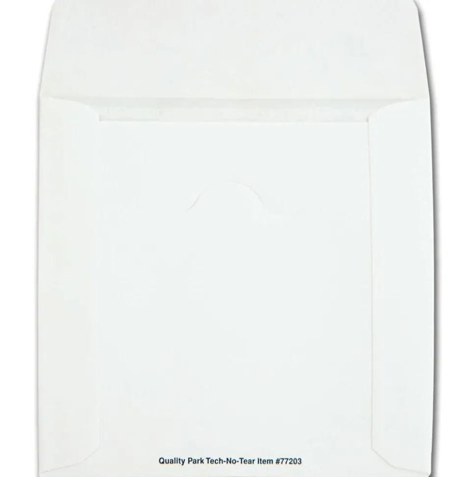 Quality Park Tech-No-Tear CD/DVD Sleeves, White, Pack Of 100