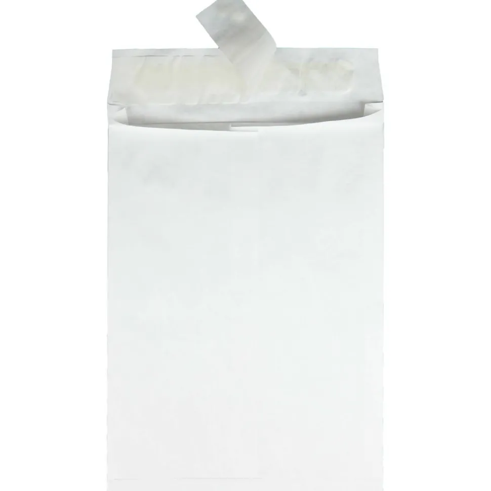 Quality Park Tyvek Expansion 10" x 13" x 1 1/2" Envelopes, 14 Lb, Self-Adhesive Closure, White, Carton Of 100