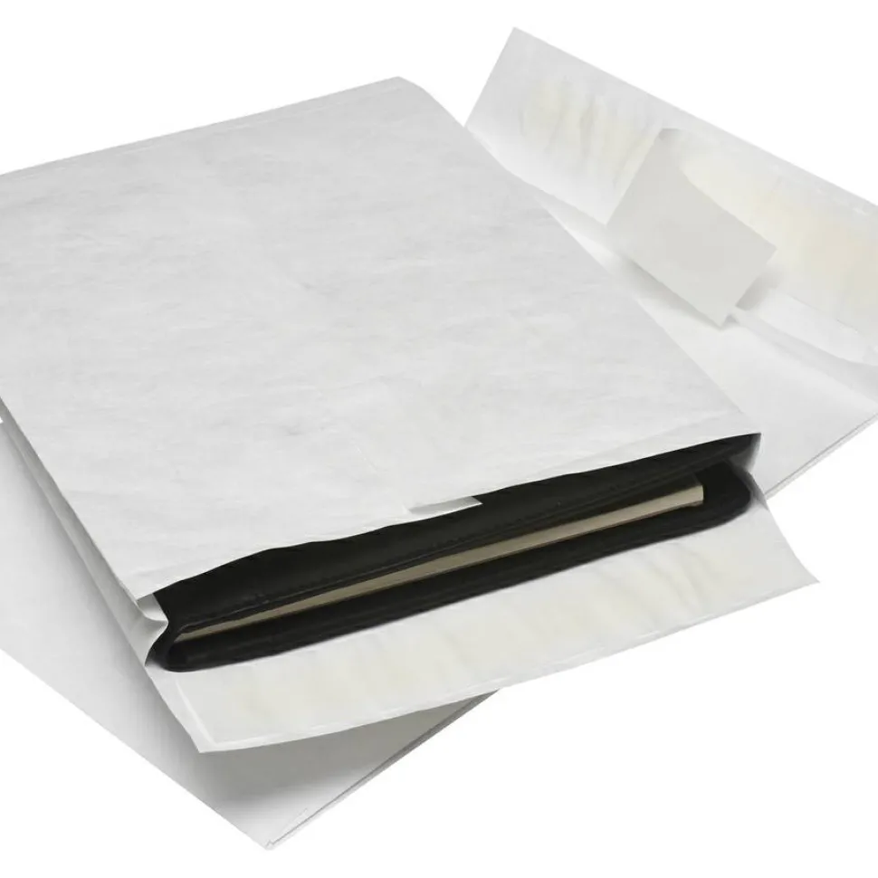 Quality Park Tyvek Expansion 10" x 13" x 1 1/2" Envelopes, 14 Lb, Self-Adhesive Closure, White, Carton Of 100