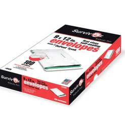 Quality Park Tyvek 9" x 12" Envelopes, Self-Adhesive, First Class, White, Box Of 100