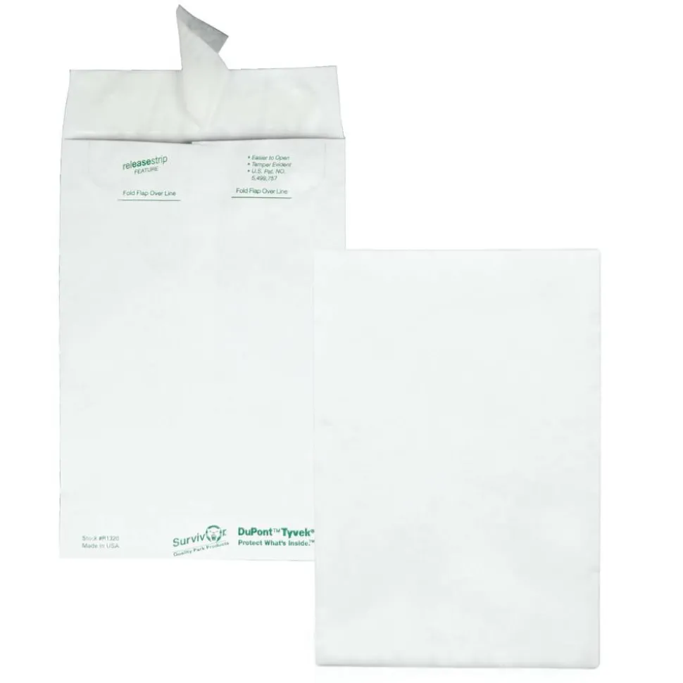 Quality Park Tyvek 6" x 9" Envelopes, Self-Adhesive Closure, White, Box Of 100