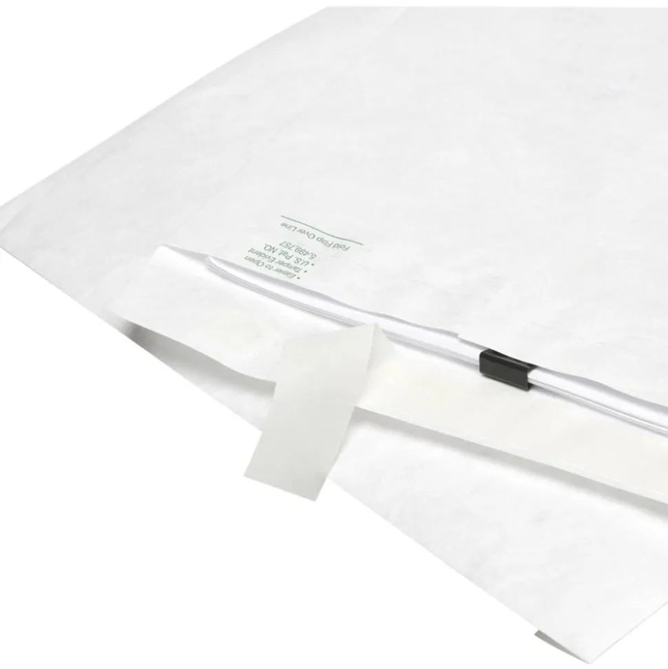 Quality Park Tyvek 12" x 15 1/2" Envelopes, Self-Adhesive, White, Box Of 100