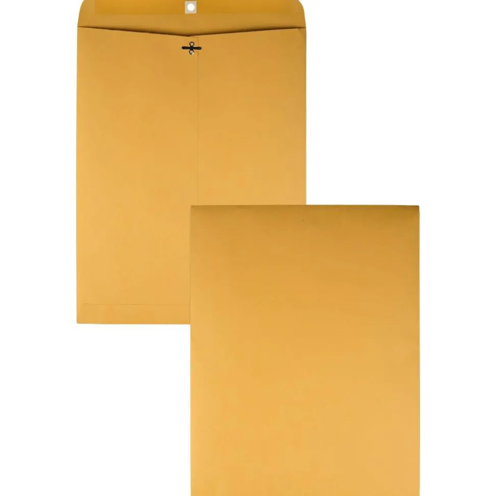 Quality Park 12" x 15 1/2" Envelopes, Claps Closure, Brown, Box Of 100