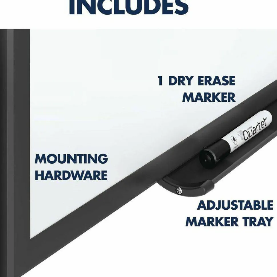 Quartet Classic Series Total Erase Dry Erase Boards, 96" x 48", White Surface, Black Aluminum Frame