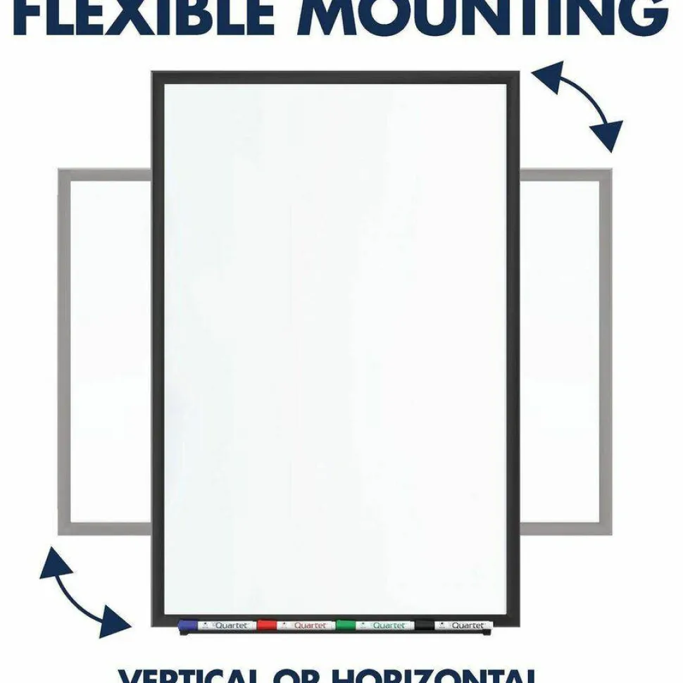 Quartet Classic Series Total Erase Dry Erase Boards, 96" x 48", White Surface, Black Aluminum Frame