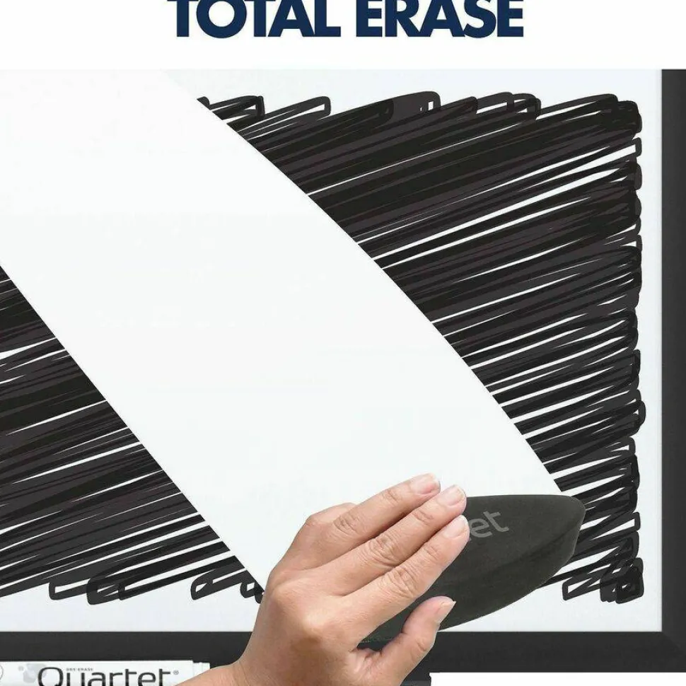 Quartet Classic Series Total Erase Dry Erase Boards, 96" x 48", White Surface, Black Aluminum Frame