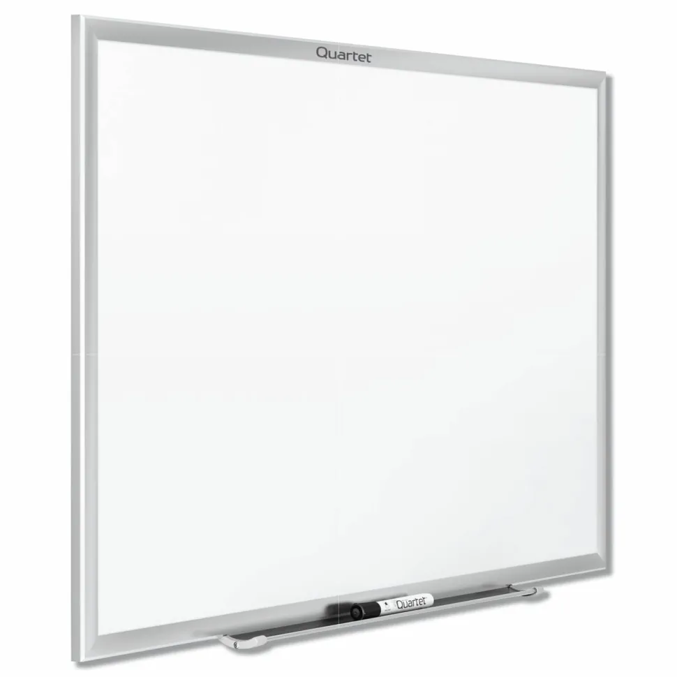 Quartet Classic Total Erase Non-Magnetic Melamine Dry-Erase Whiteboard, 36" x 24", Aluminum Frame With Silver Finish