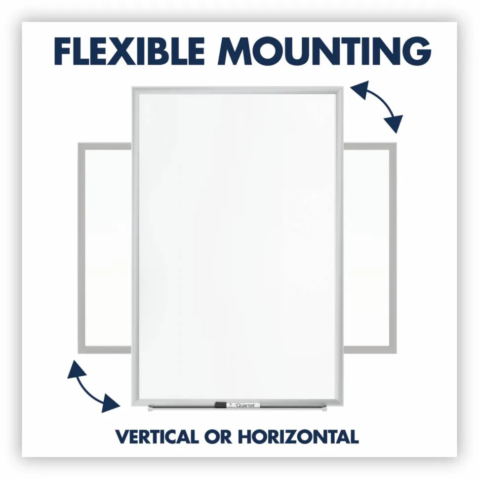 Quartet Classic Total Erase Non-Magnetic Melamine Dry-Erase Whiteboard, 36" x 24", Aluminum Frame With Silver Finish