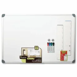 Quartet Euro Style Magnetic Dry-Erase Whiteboard, 24" x 36", Aluminum Frame With Silver Finish