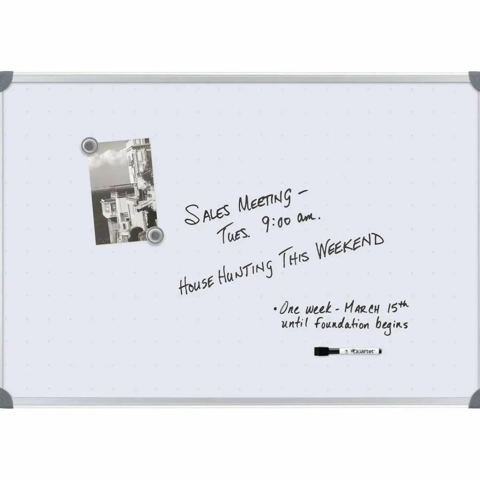 Quartet Euro Style Magnetic Dry-Erase Whiteboard, 24" x 36", Aluminum Frame With Silver Finish