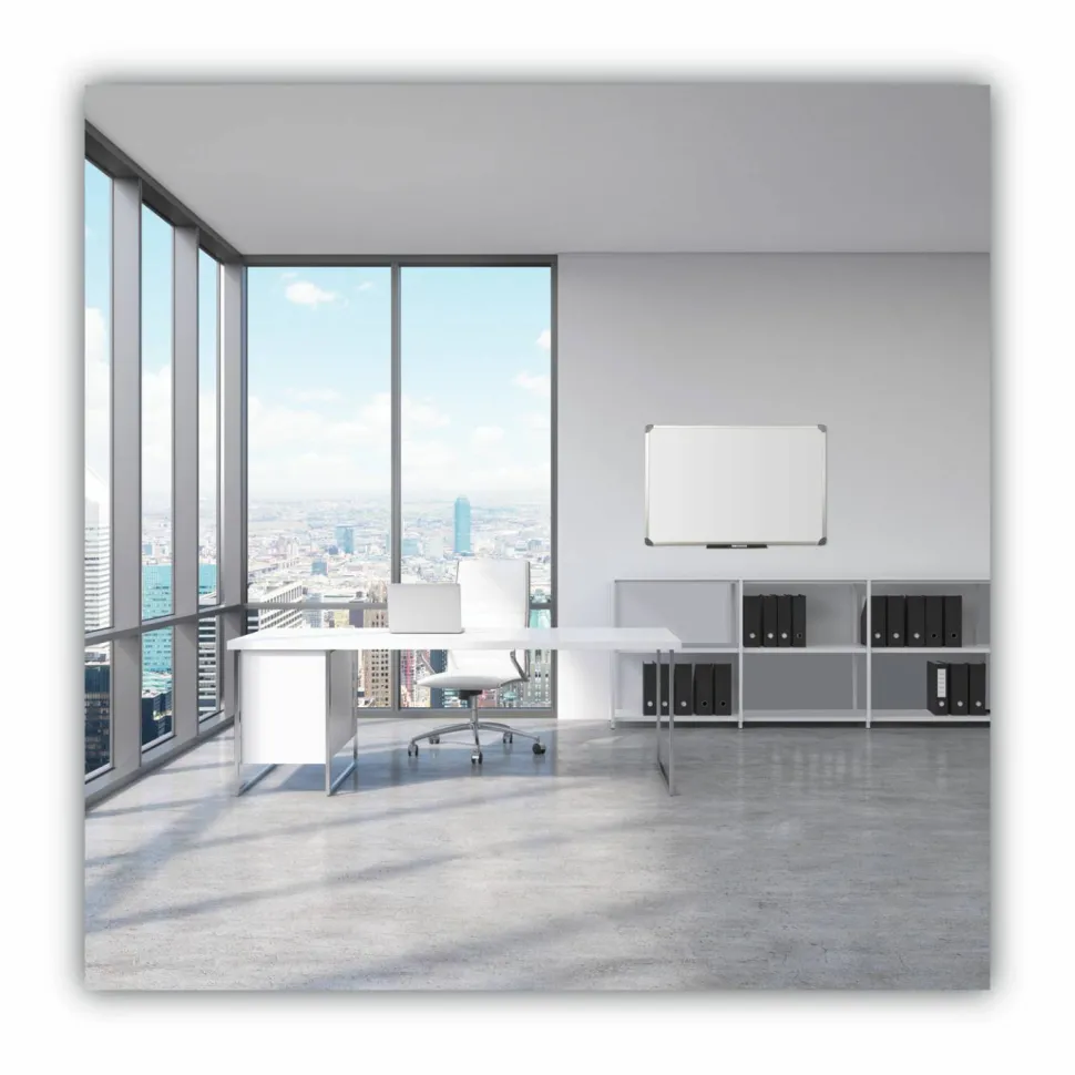 Quartet Euro Style Magnetic Dry-Erase Whiteboard, 24" x 36", Aluminum Frame With Silver Finish
