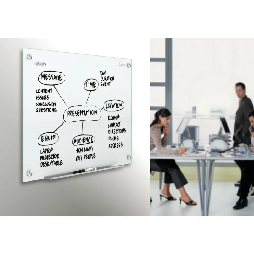 Quartet Infinity Magnetic Glass Unframed Dry-Erase Whiteboard, 72" x 48", White