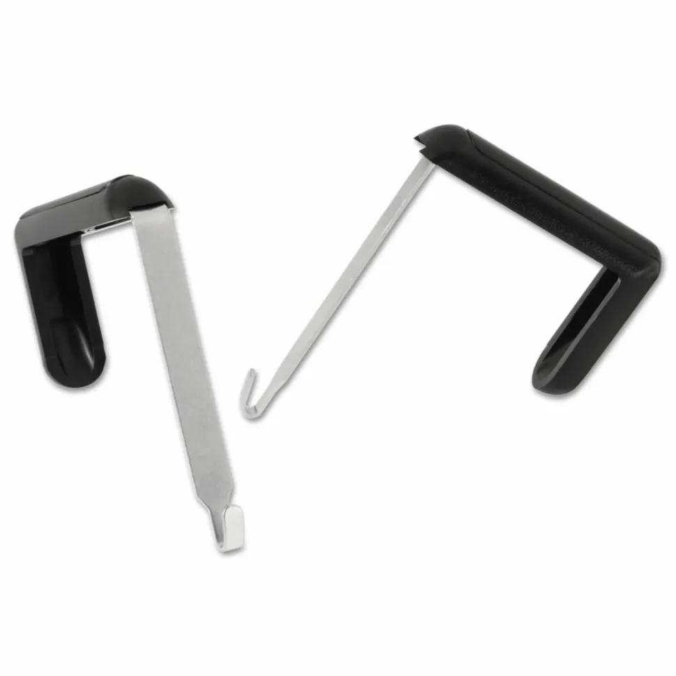 Quartet Adjustable Partition Hangers, Black, Set Of 2