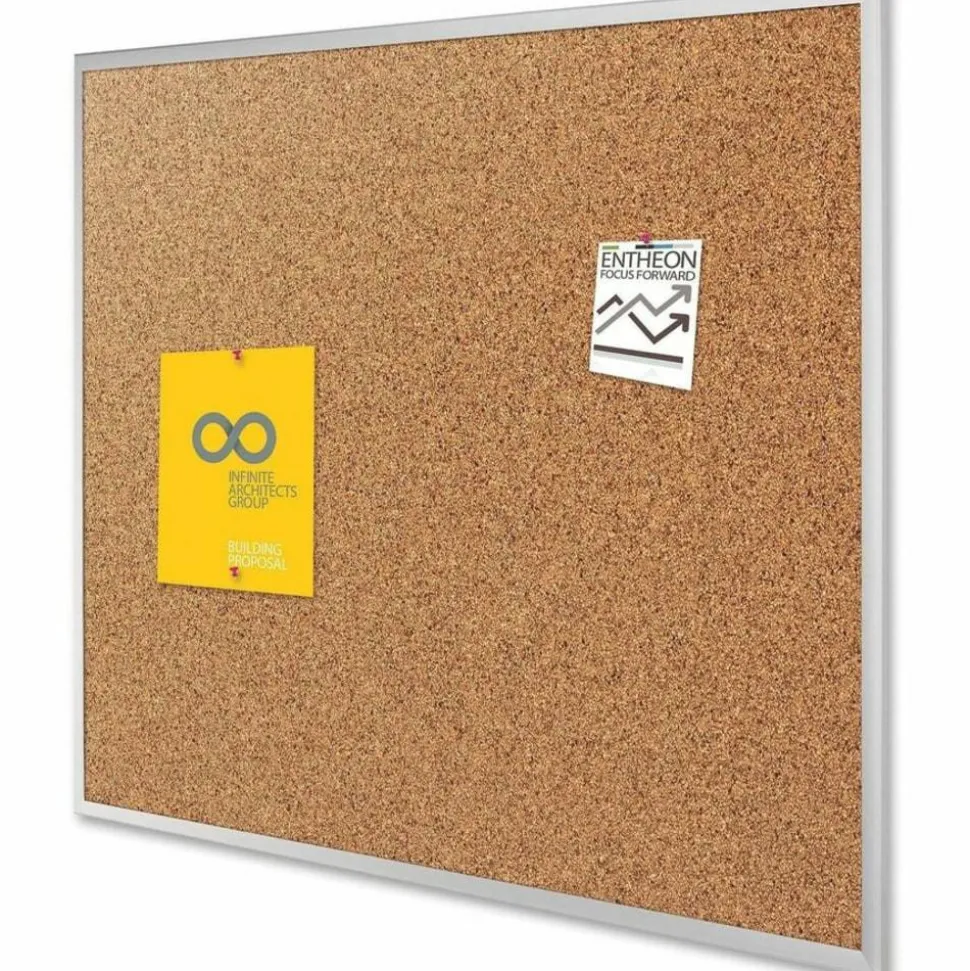 Quartet Classic Cork Bulletin Board, 48" x 72", Aluminum Frame With Silver Finish