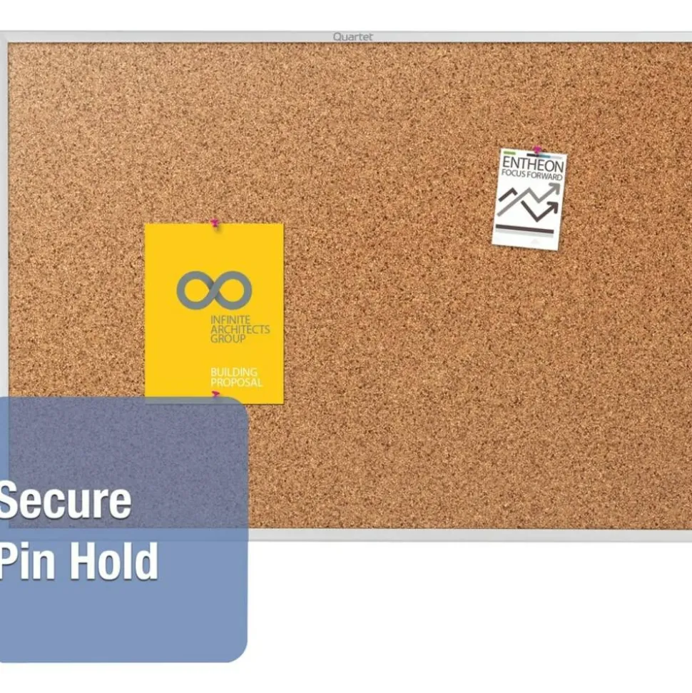 Quartet Classic Cork Bulletin Board, 48" x 72", Aluminum Frame With Silver Finish