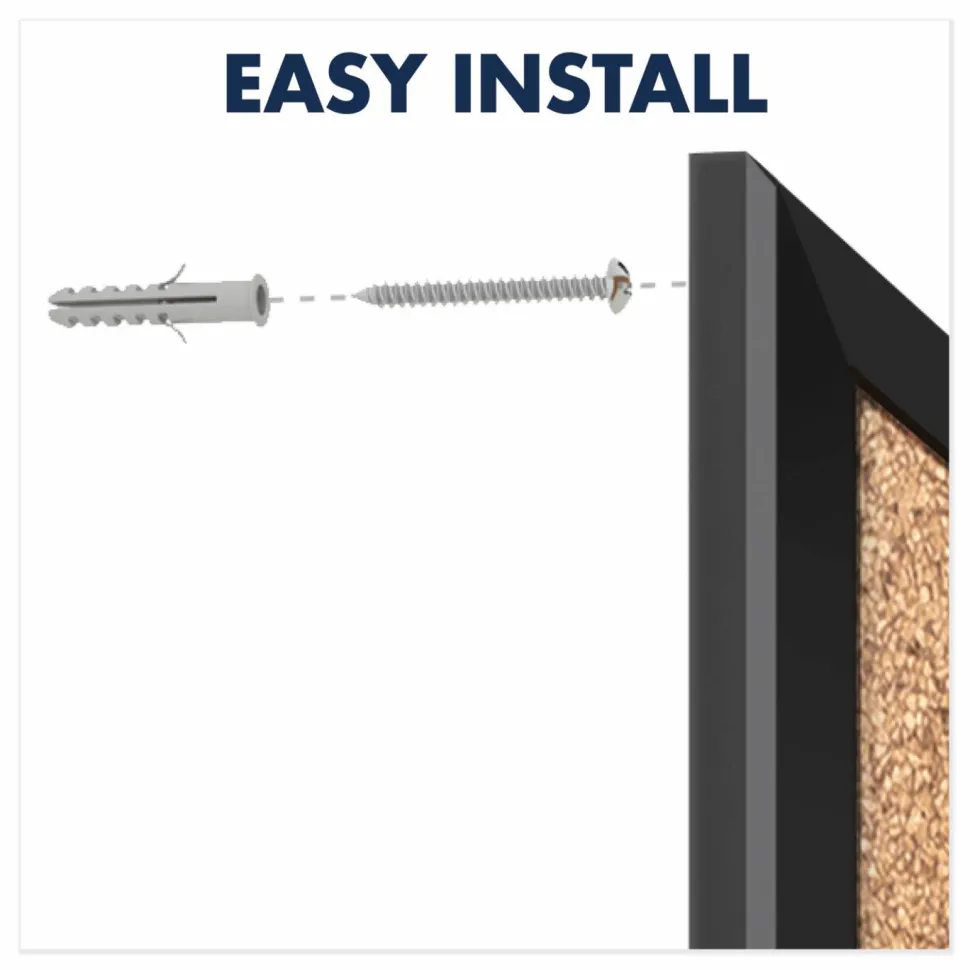 Quartet Classic Cork Bulletin Board, 36" x 60", Aluminum Frame With Black Finish