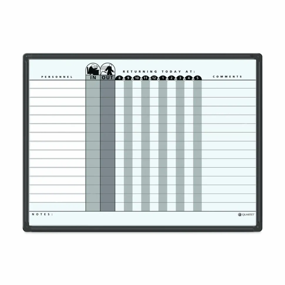 Quartet Classic DuraMax Magnetic Dry-Erase In/Out Board, 24" x 18", Aluminum Frame With Black Finish