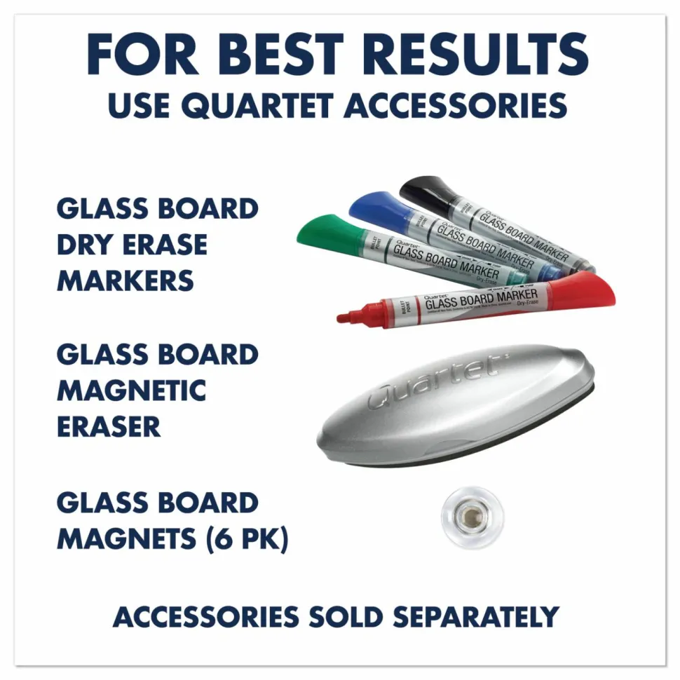 Quartet Infinity Magnetic Glass Calendar Board, Monthly Planning/Scheduling, 48" x 36", White Surface, Undated Calendar