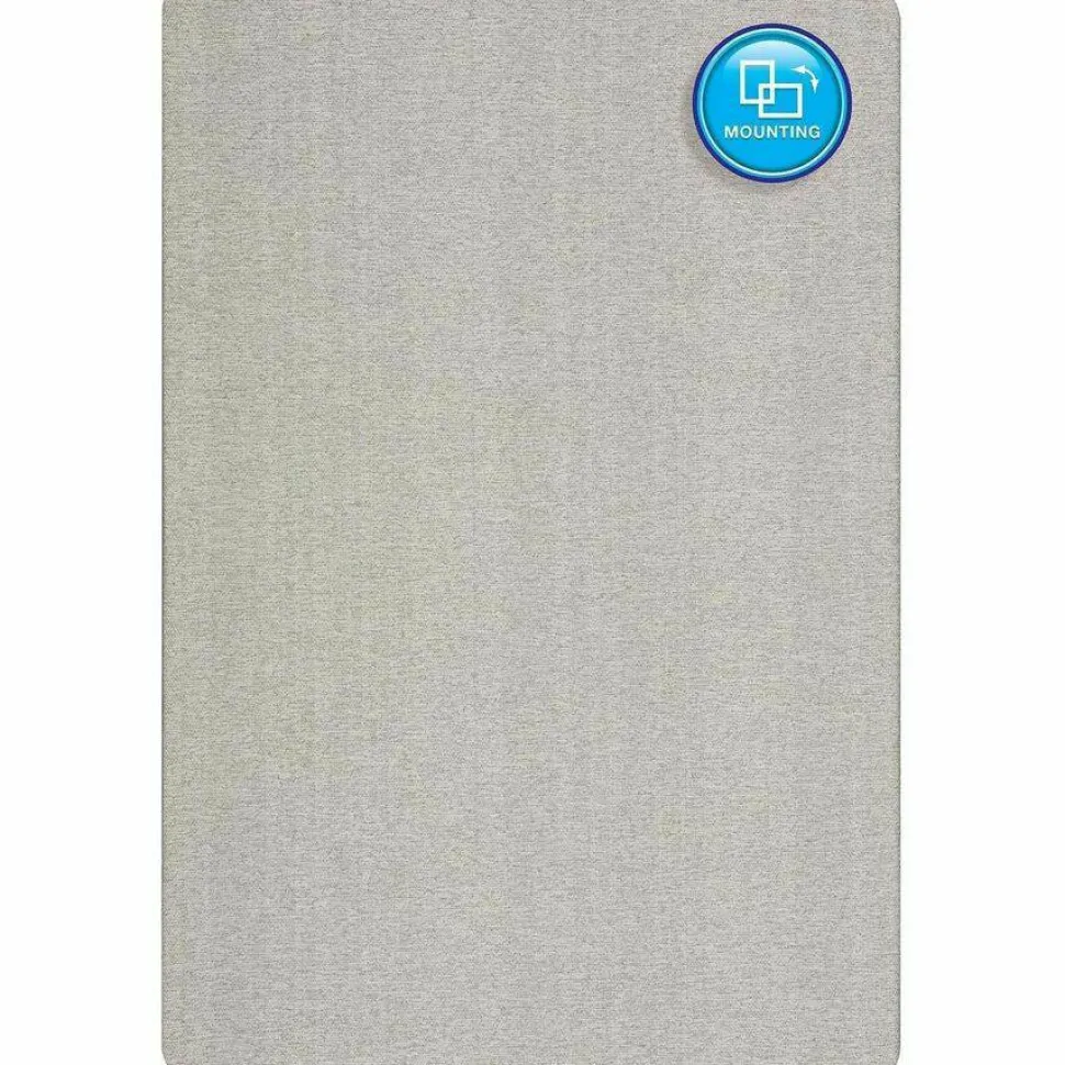 Quartet Oval Office Unframed Fabric Bulletin Board, 36" x 48", Gray