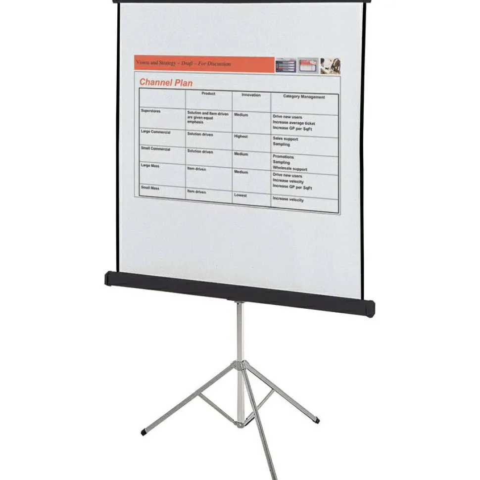 Quartet Portable Tripod Projection Screen, 60 x 60, White Matte Finish