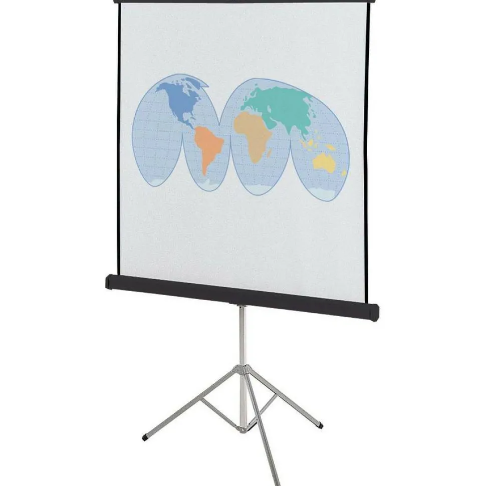 Quartet Portable Tripod Projection Screen, 60 x 60, White Matte Finish
