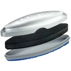 Quartet Premium Magnetic 3-In-1 Glass Board Eraser, 1 3/8"H x 2"W x 6 1/2"D, Silver