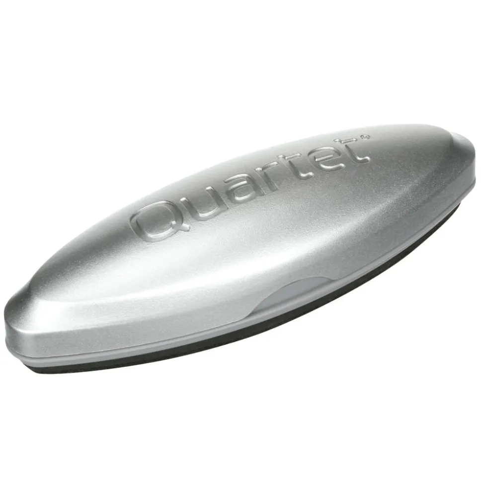 Quartet Premium Magnetic 3-In-1 Glass Board Eraser, 1 3/8"H x 2"W x 6 1/2"D, Silver