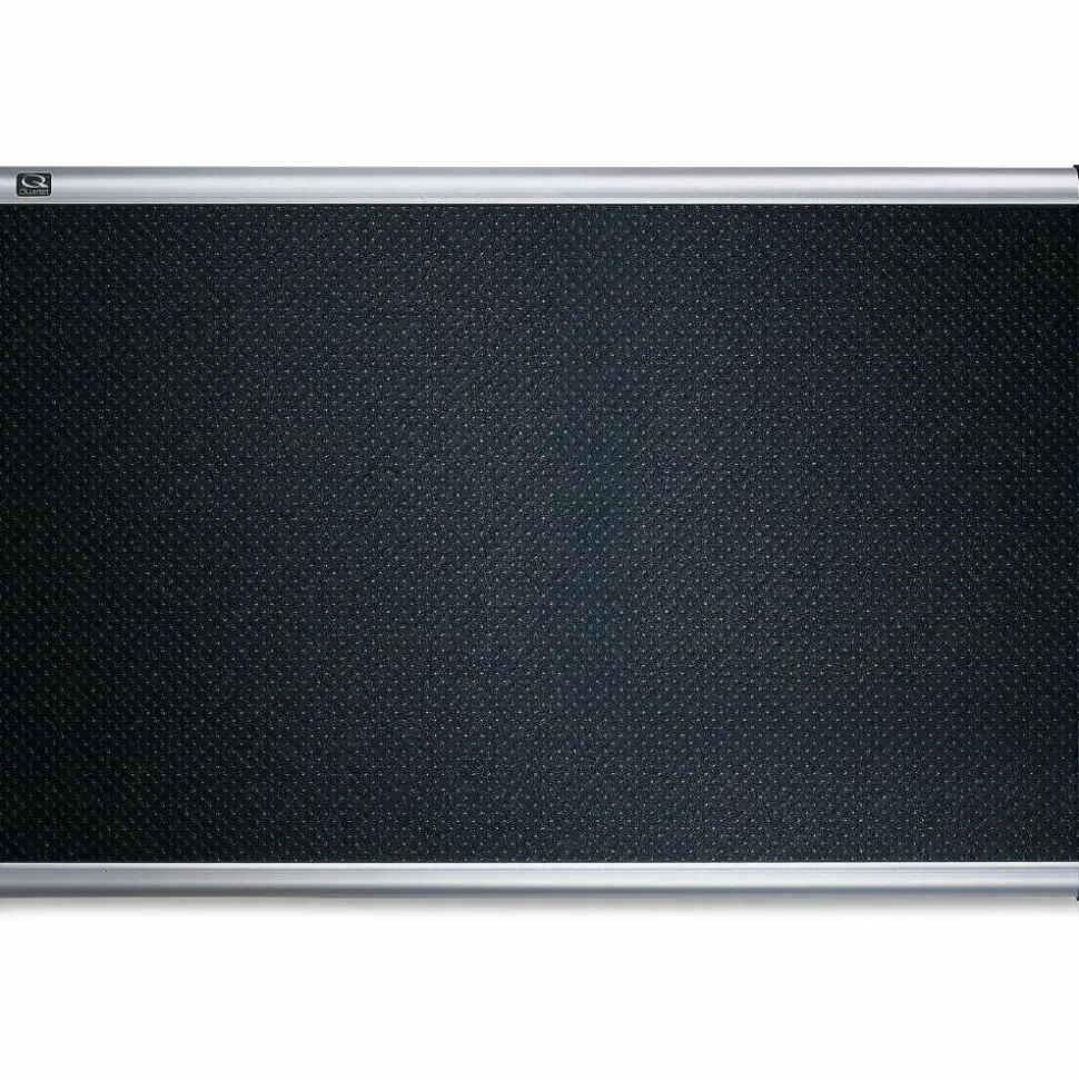 Quartet Prestige Select Black Embossed Foam Bulletin Board, 24" x 36", Aluminum Frame With Silver Finish