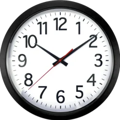 Quartz Wall Clock, 14", Black