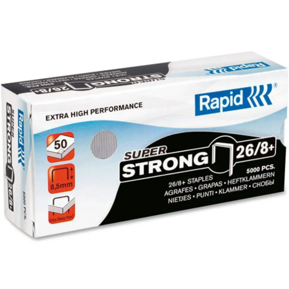 Rapid High-Capacity Galvanized Staples, 5/16", Box Of 5,000