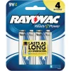 Rayovac High Energy Premium Alkaline 9V Batteries, 4/Pack