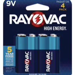 Rayovac High Energy Premium Alkaline 9V Batteries, 4/Pack