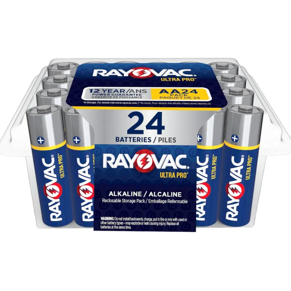 Rayovac Ultra Pro Alka AA Batteries, Pack Of 24 Batteries, ALAA24