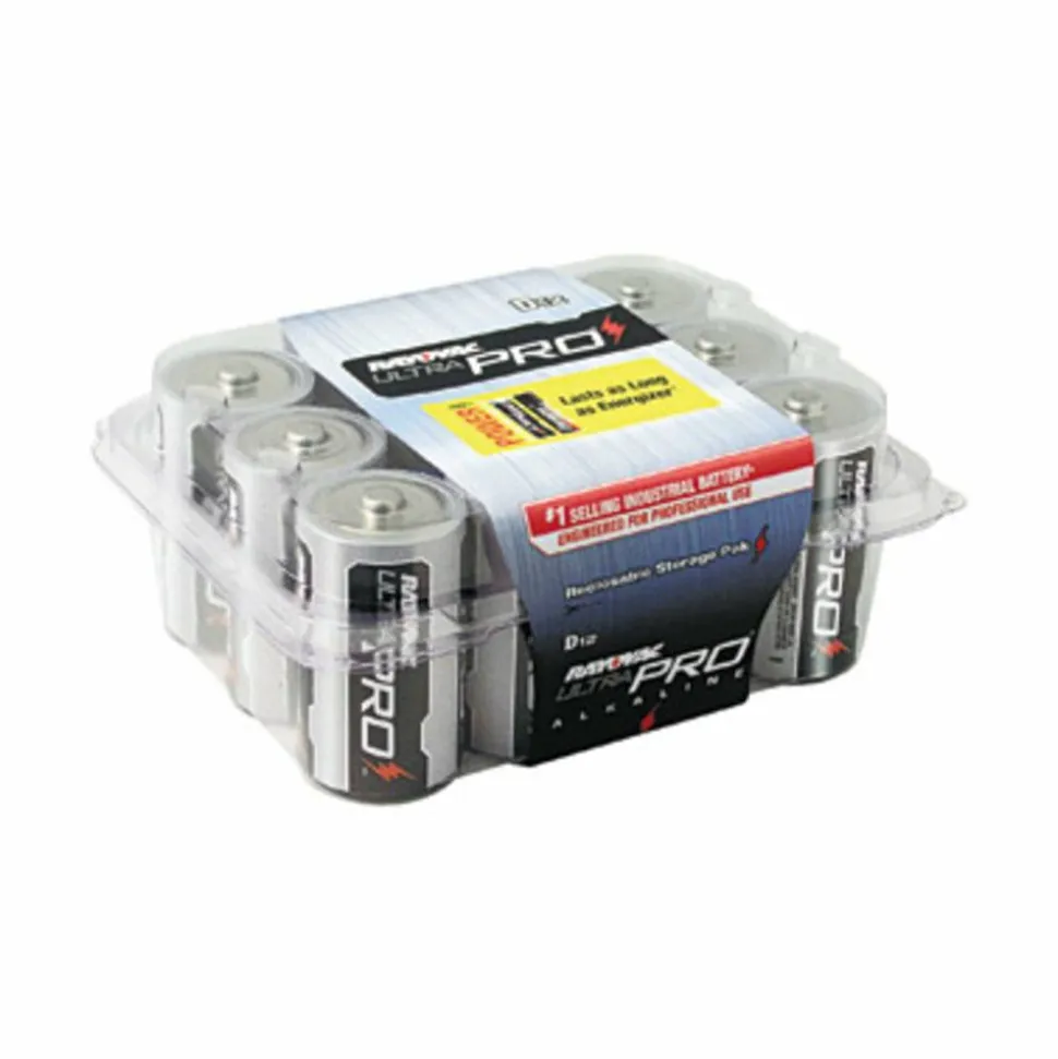 Rayovac Ultra Pro Alkaline D Batteries - For Multipurpose - D - 1.5 V DC - Alkaline - 12 / Pack
