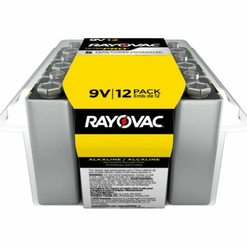 Rayovac 9-Volt Ultra-Pro Alkaline Battery, 12-Packs