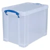 Really Useful Box Plastic Storage Container With Built-In Handles And Snap Lid, 19 Liters, 14 1/2" x 10 1/4" x 11 1/8", Clear