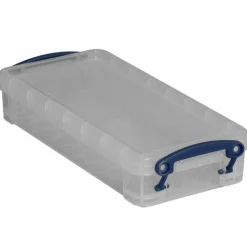 Really Useful Box Plastic Storage Container With Built-In Handles And Snap Lid, 0.55 Liter, 8 1/2
