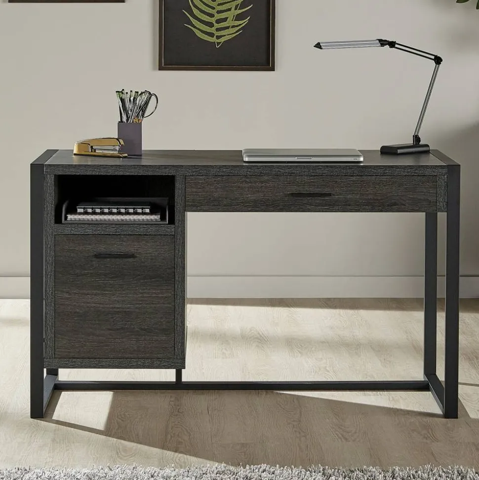 RealSpace DeJori 51”W Writing Desk, Charcoal
