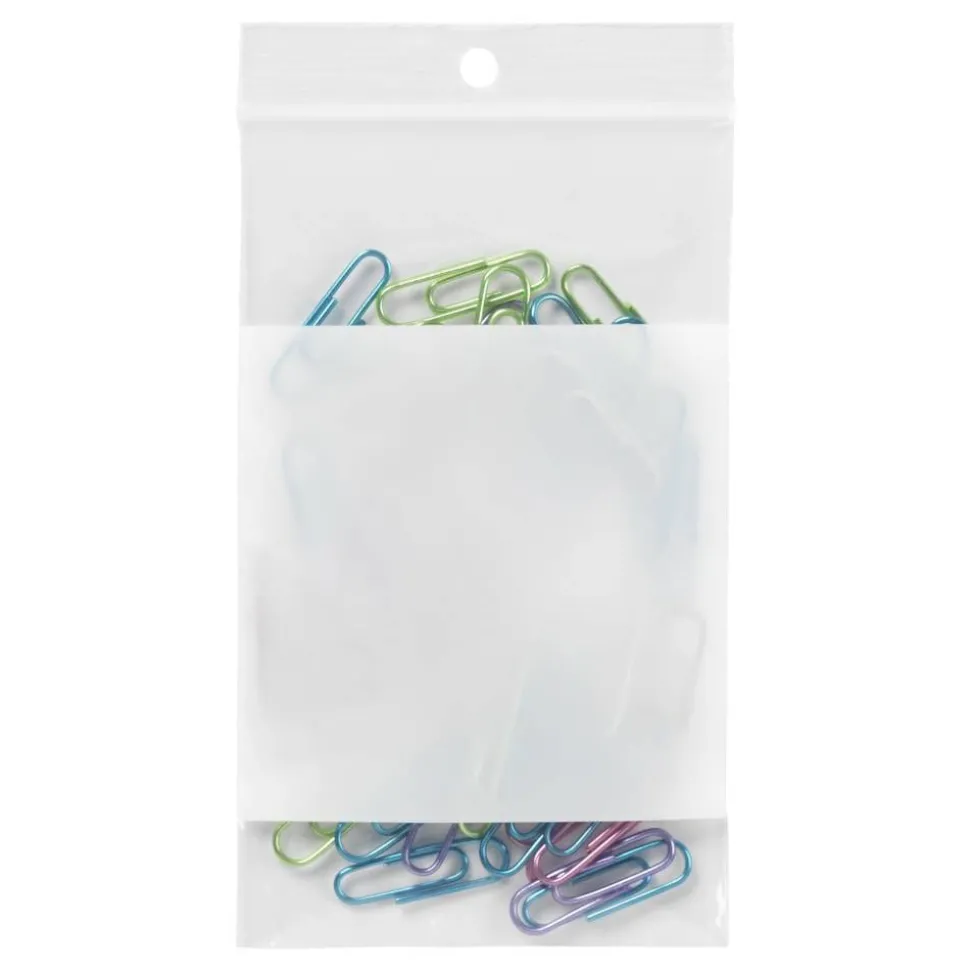 Reclosable Bags With Write-On Panel, 3" x 5", Box Of 100
