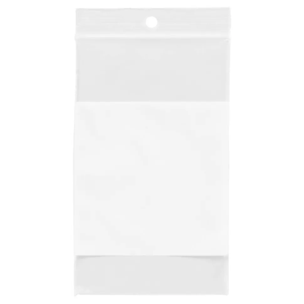 Reclosable Bags With Write-On Panel, 3" x 5", Box Of 100