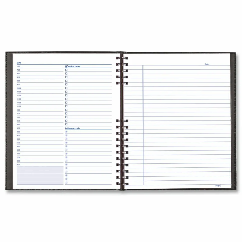 Rediform College Rule NotePro Organizer, 11" x 8 1/2", Black, Undated Calendar