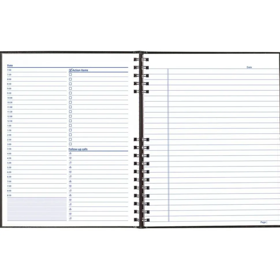 Rediform College Rule NotePro Organizer, 11" x 8 1/2", Black, Undated Calendar